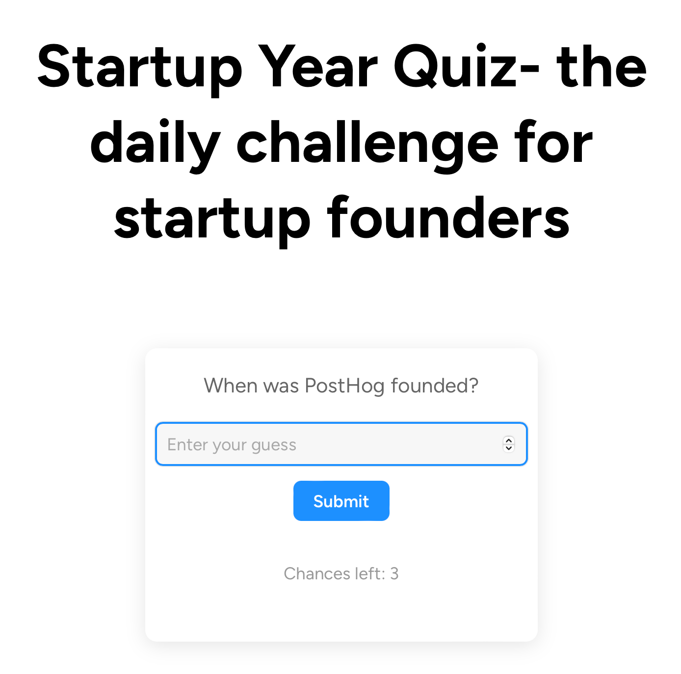 Startup Year Quiz